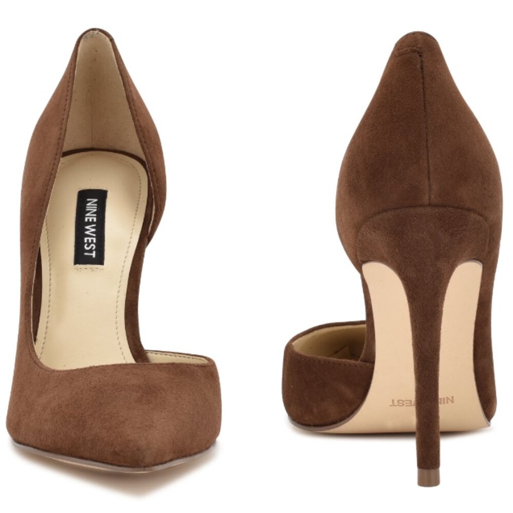 Nine West Brown Suede Pointed Toe Stiletto Classic Dress High Heels Size 9.5M